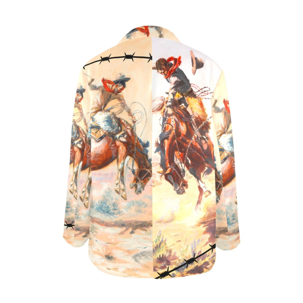 Baha Ranch Yeehaw Cowboy Vintage Western Retro Blazer