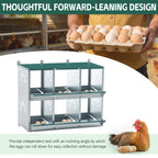 Chicken Nesting Box, 6 Room Metal Nesting Boxes for Chicken