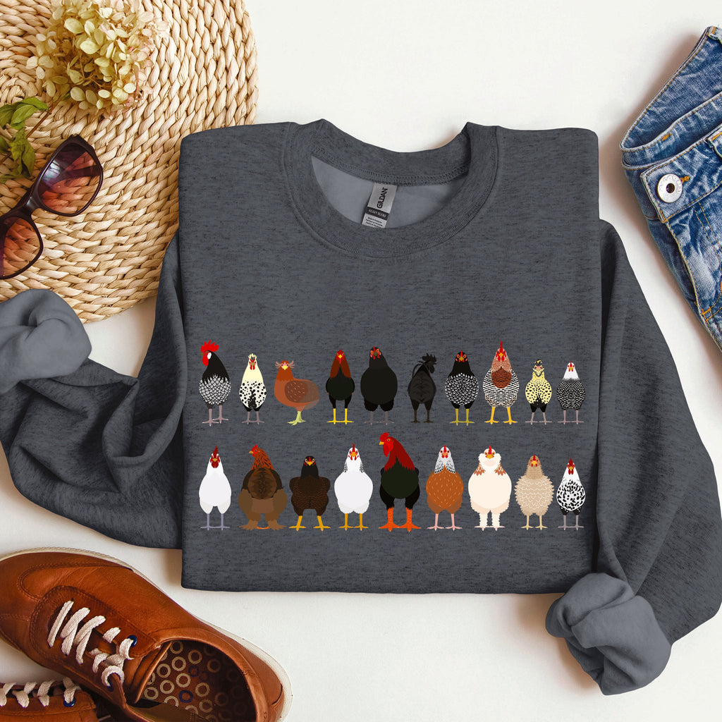Chicken Breeds Farm Animal Lover Cozy Poultry Keeper For Animal Lovers Everywhere Sweatshirt