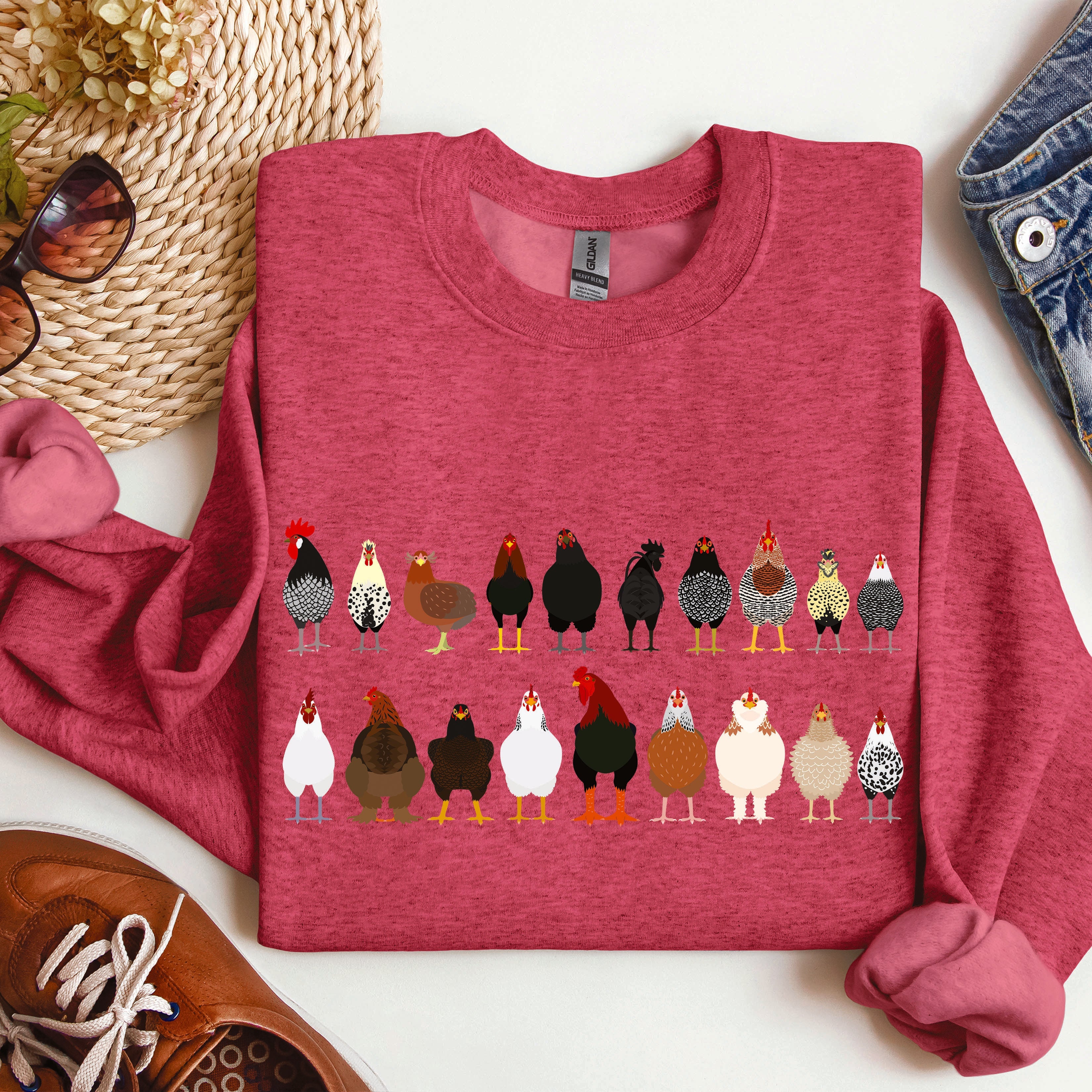 Chicken Breeds Farm Animal Lover Cozy Poultry Keeper For Animal Lovers Everywhere Sweatshirt