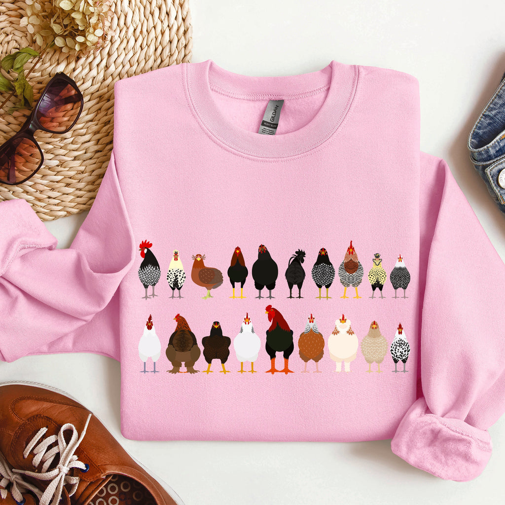 Chicken Breeds Farm Animal Lover Cozy Poultry Keeper For Animal Lovers Everywhere Sweatshirt