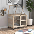 PawHut Indoor Rabbit Hutch with Wheels
