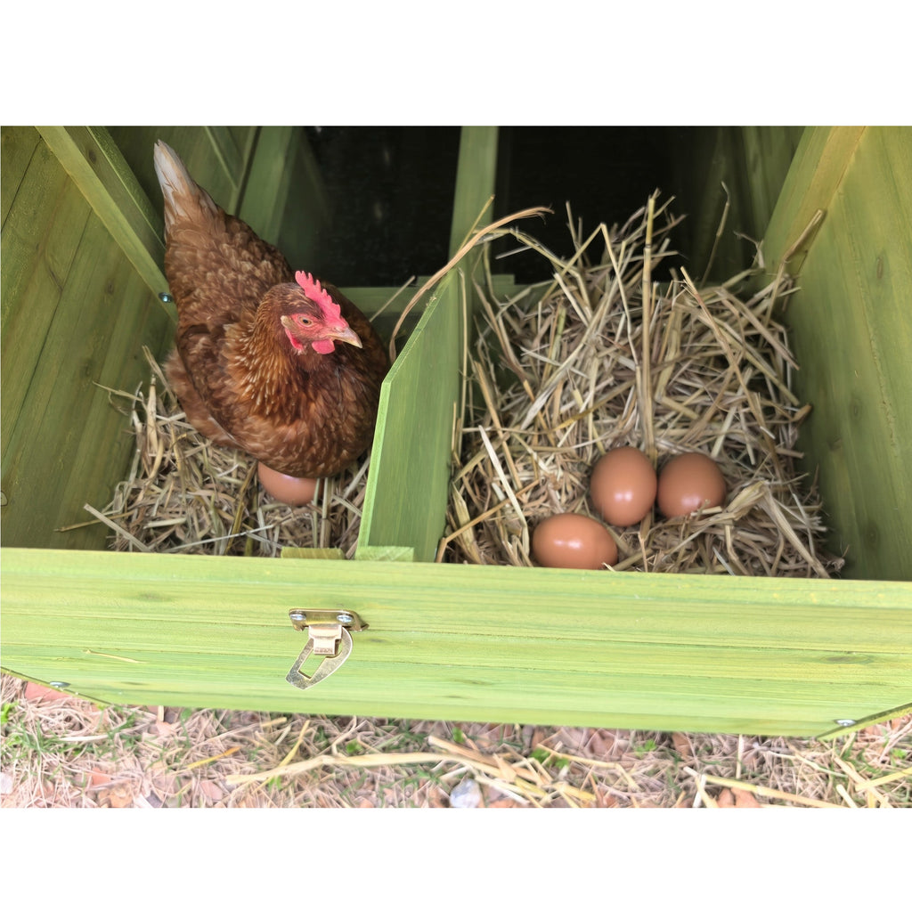 70" Large Wooden Chicken Coop with 2 Nesting Boxes and Waterproof Roof