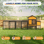 119.5" Outdoor Wooden Chicken Coop with Run