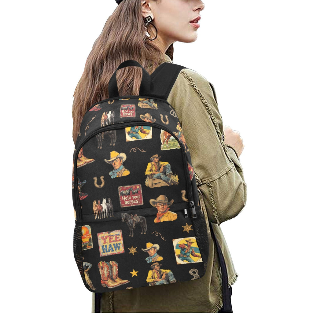 Baha Ranch Vintage Cowboy Collage Western Backpack