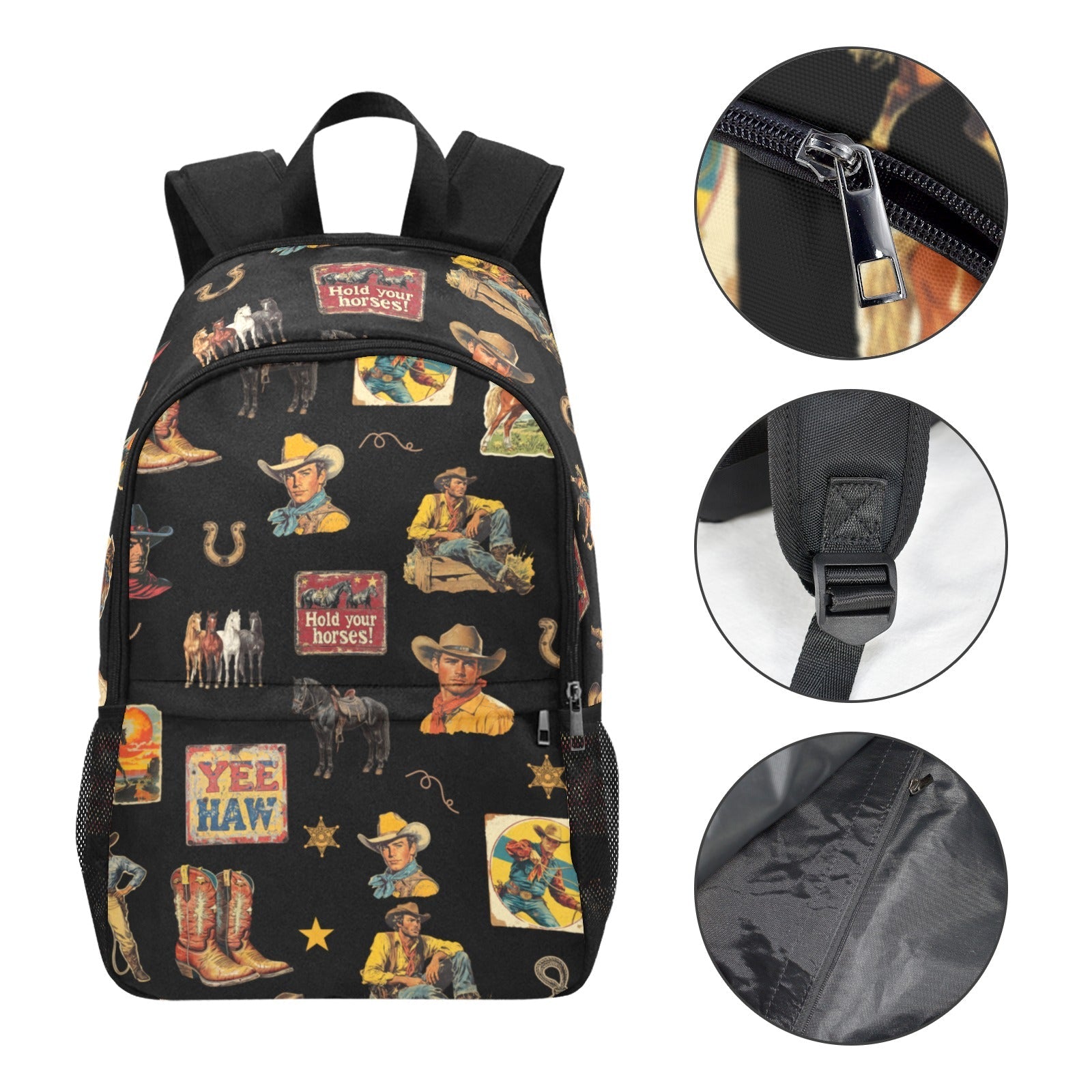 Baha Ranch Vintage Cowboy Collage Western Backpack