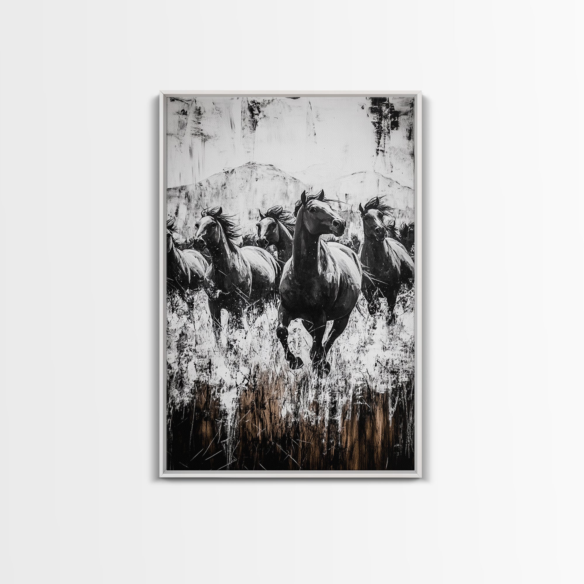 Cowboy Painting, Western Art, Canvas Print, rustic decor, vintage horse art, southwest wall art, farmhouse art, gift idea for him, extra wide art