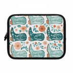 Coastal Cowboy Boot Laptop Sleeve | Teal Western Floral Tech Cover