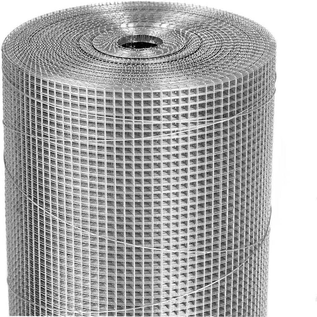Wire Mesh Fence Roll 60in x 50ft, 1/2in x 1/2in 19GA Galvanized Steel Poultry Netting