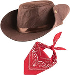 stylesilove Toddler Boys Blue Western Cowboy Vest, Pants, Hat, Red Bandana and Belt 5pcs Outfit
