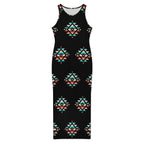 Baha Ranch Southwestern Aztec Sleeveless Bodycon Side Slit Western Maxi Dress