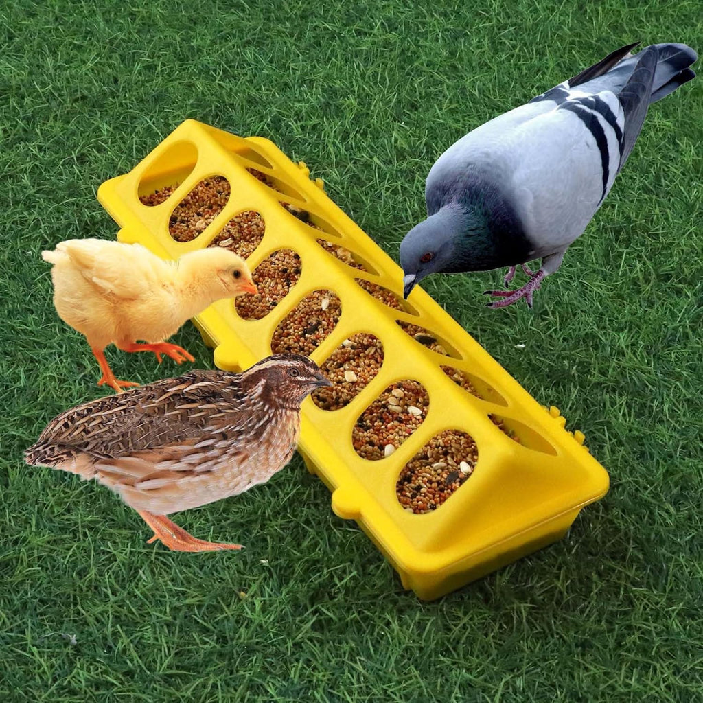 Little Giant 20" Flip-Top Chick & Poultry Feeder Yellow Snap-Lock Spill Yellow 2PCK
