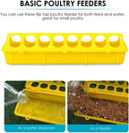 Little Giant 20" Flip-Top Chick & Poultry Feeder Yellow Snap-Lock Spill Yellow 2PCK