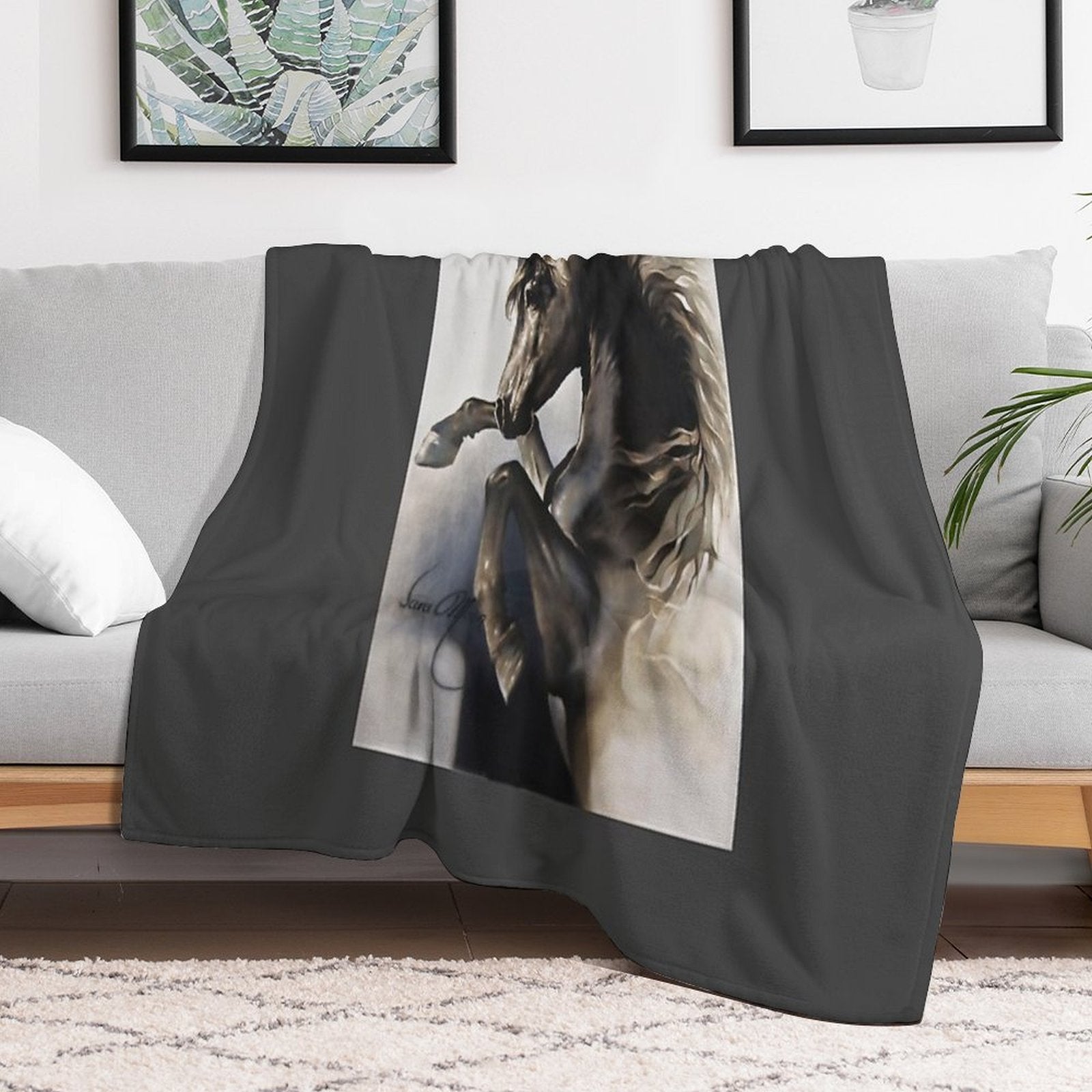 Black Fury Throw Blanket