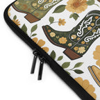 Vintage Cowboy Boot Laptop Sleeve | Golden Western Floral Tech Cover