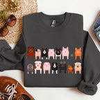 Pig Breeds Farm Animal Lover Illustration Graphic For Pig Enthusiasts Sweatshirt