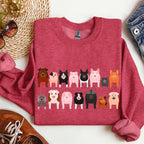 Pig Breeds Farm Animal Lover Illustration Graphic For Pig Enthusiasts Sweatshirt