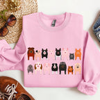 Pig Breeds Farm Animal Lover Illustration Graphic For Pig Enthusiasts Sweatshirt