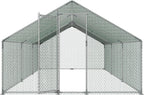 VEVOR Large Metal Chicken Coop, Walk-in Poultry Cage With Waterproof Cover, Outdoor Hen House For Chicken Duck Rabbit Farm