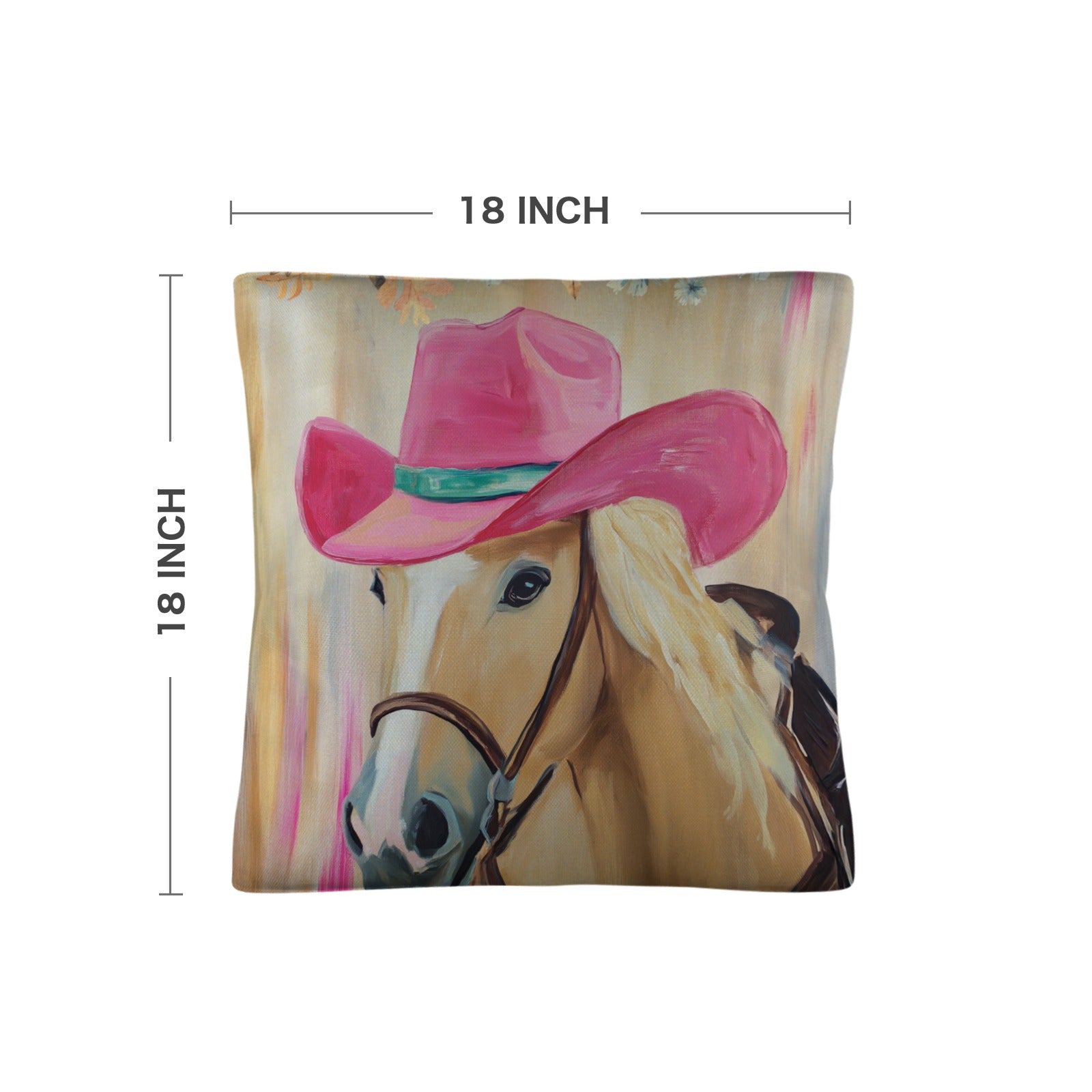 Baha Ranch Pink Cowgirl Horse Pillow Case