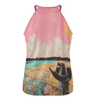 Baha Ranch Cowgirl on the Moon Retro Pop Western Tank Top
