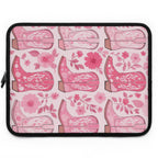Pink Cowboy Boot Laptop Sleeve | Western Floral Tech Cover for Women