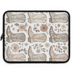Neutral Cowboy Boot Laptop Sleeve | Tan Western Floral Tech Cover