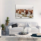 Highland Cows Canvas Wall Art, Ranch Art, XL Wall Art, Ranch Style Home Decor, Scottish Cows, Scottish Highlanders