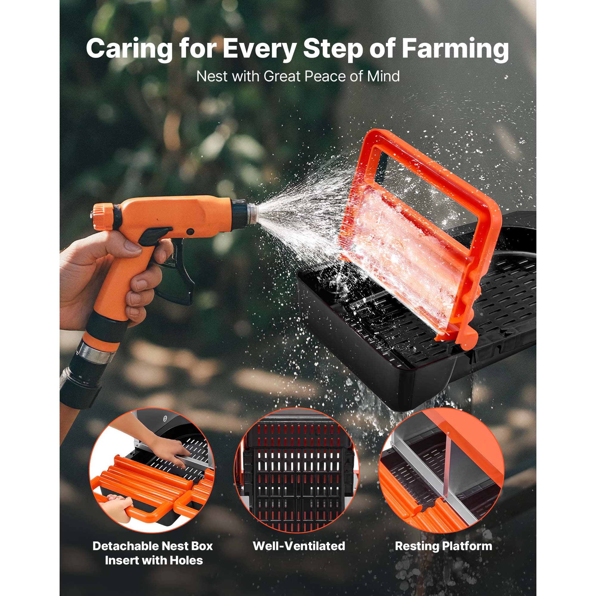 Chicken Nesting Boxes, 2 Compartments, Easy Egg Collection