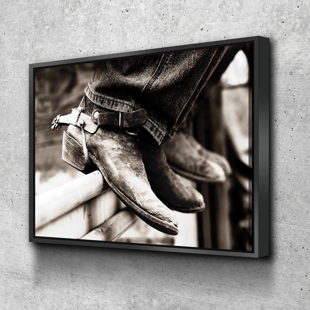 Cowboy Boots And Spurs Canvas Wall Art, Rodeo Boots, Cowgirl Decor, Cowgirl Boots, Western Decor, Barrel Racer Rodeo Art, Horse Riding