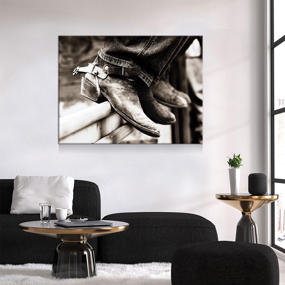 Cowboy Boots And Spurs Canvas Wall Art, Rodeo Boots, Cowgirl Decor, Cowgirl Boots, Western Decor, Barrel Racer Rodeo Art, Horse Riding