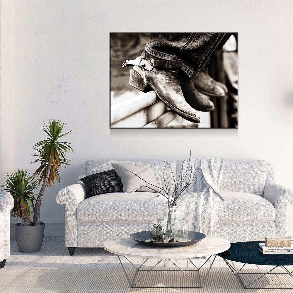 Cowboy Boots And Spurs Canvas Wall Art, Rodeo Boots, Cowgirl Decor, Cowgirl Boots, Western Decor, Barrel Racer Rodeo Art, Horse Riding