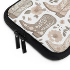 Neutral Cowboy Boot Laptop Sleeve | Tan Western Floral Tech Cover