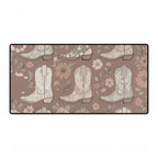 Cowgirl Boot Desk Mat | Western Floral Boho Mouse Pad for Country-Chic Workspaces