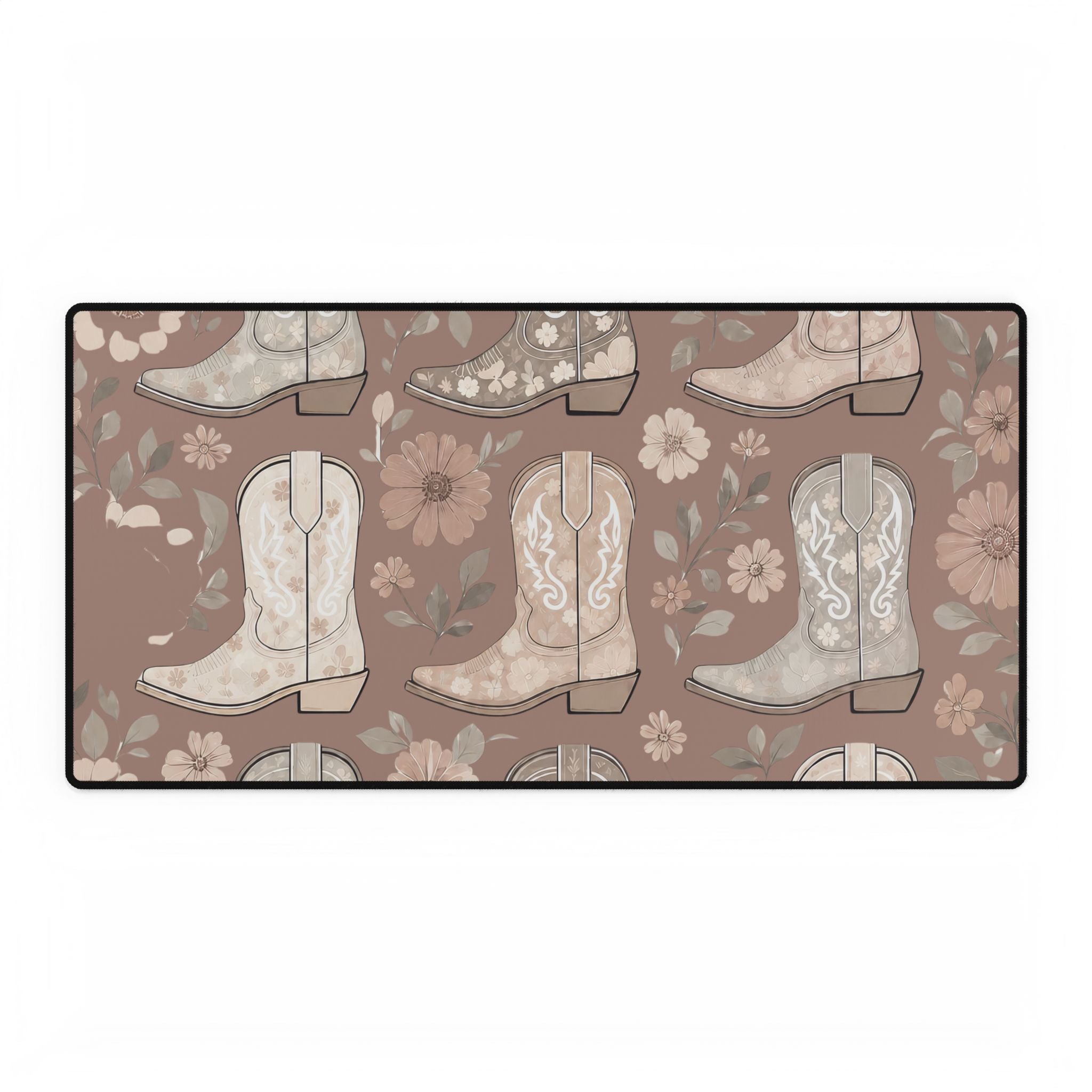 Cowgirl Boot Desk Mat | Western Floral Boho Mouse Pad for Country-Chic Workspaces