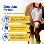 Farnam SuperMask II Horse Fly Mask No Ears Double-Latch Secure Mesh Eye Protection