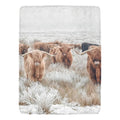 Baha Ranch Highland Cow Throw Blanket Ultra-Soft Micro Fleece Blanket 60" x 80" Made in America