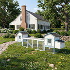 Large Wooden Chicken Coop with Double Nesting Boxes