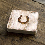 Horseshoe Art Wooden Cork Coasters Gift Set of 4 by Nature Wonders - Nature Wildlife Decor  - 8198622C-S4