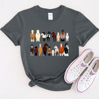 Horse Lovers Farm Animal Illustration Breeds Collection Artwork For Horse Lovers Fans Graphic Tee