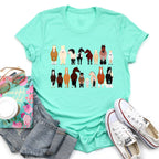 Horse Lovers Farm Animal Illustration Breeds Collection Artwork For Horse Lovers Fans Graphic Tee
