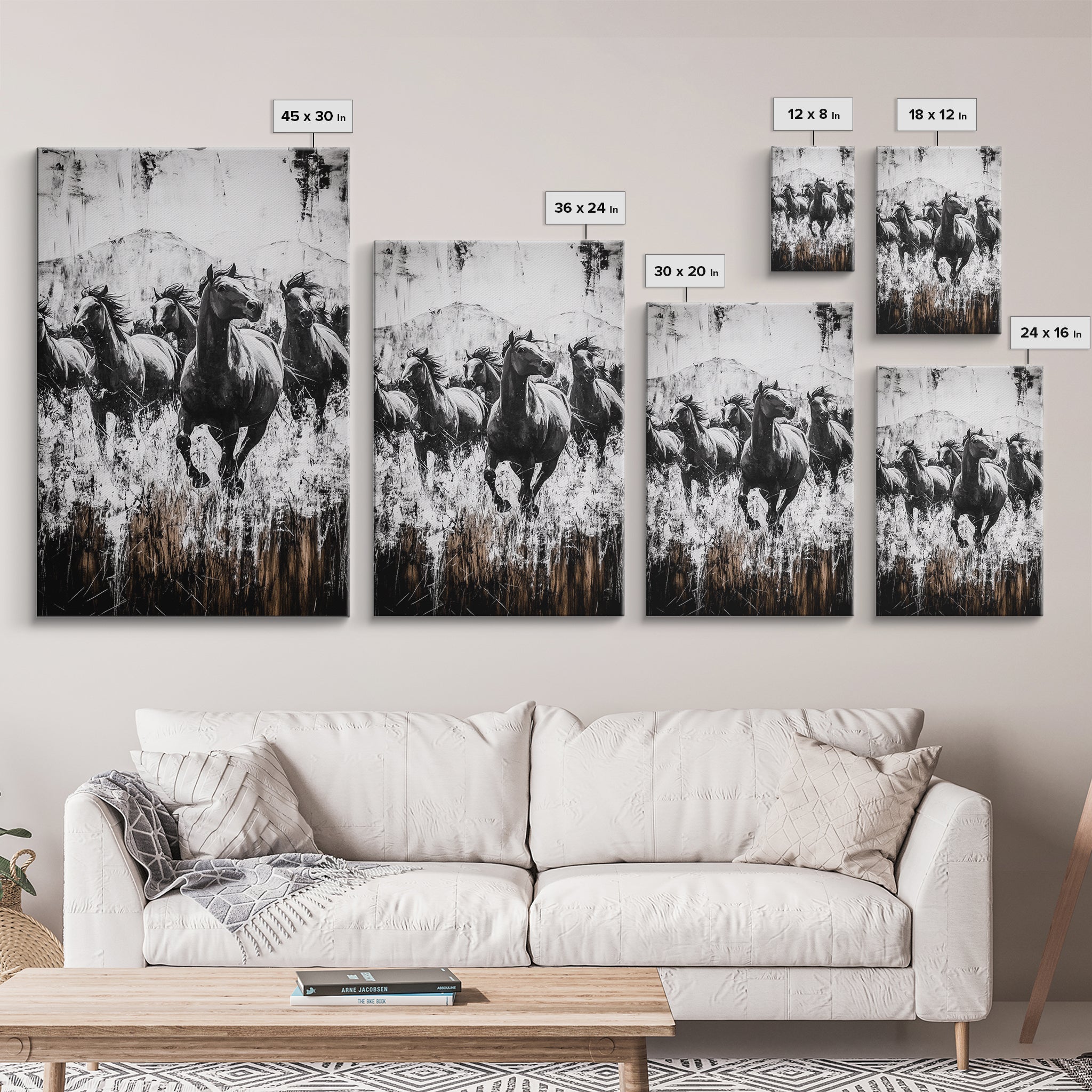 Cowboy Painting, Western Art, Canvas Print, rustic decor, vintage horse art, southwest wall art, farmhouse art, gift idea for him, extra wide art