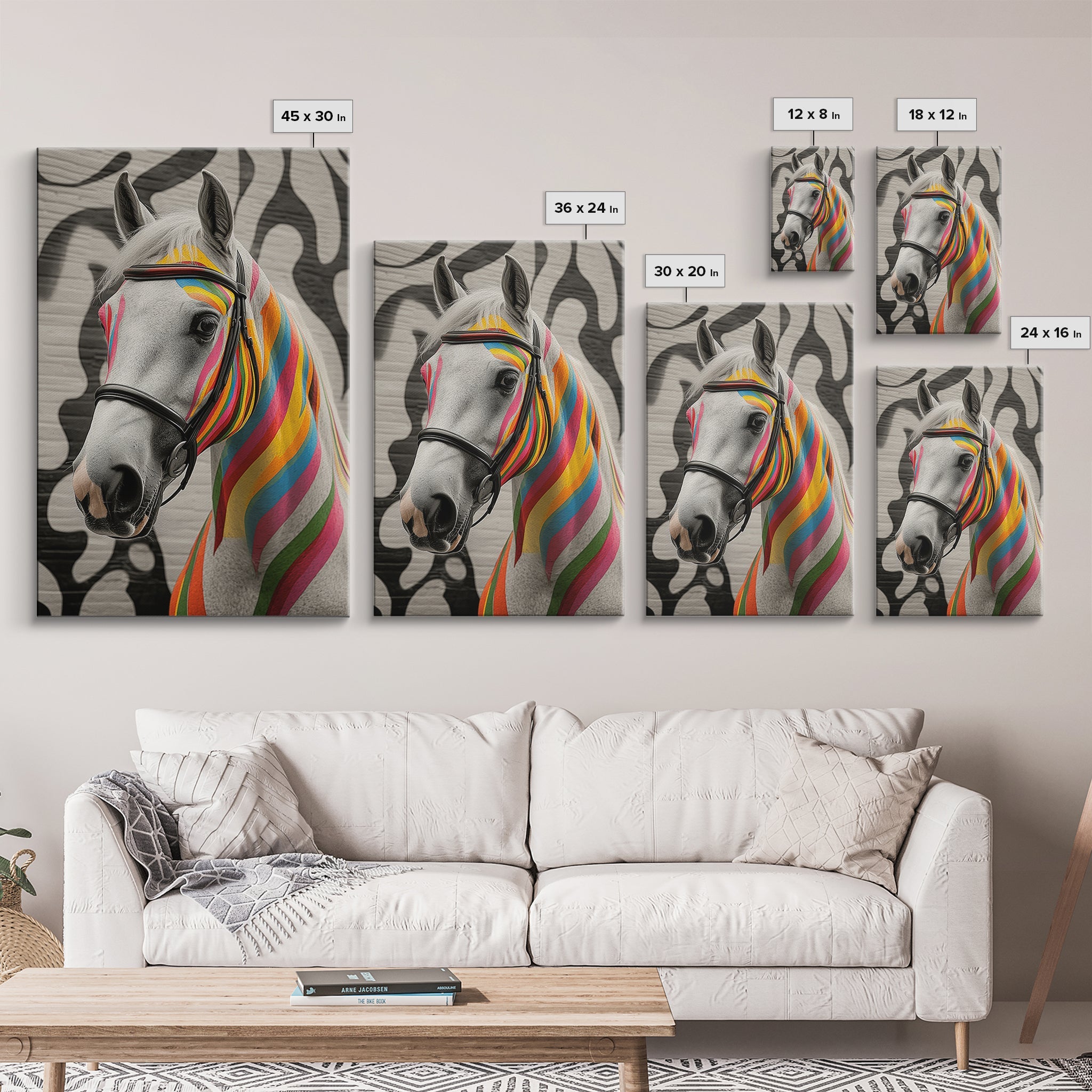 Painted Horse, Graffiti Wall Art, Colorful Horse Art, Whimsical Art, Boho Art, Southwest Wall Art, Canvas Print, Gift Idea