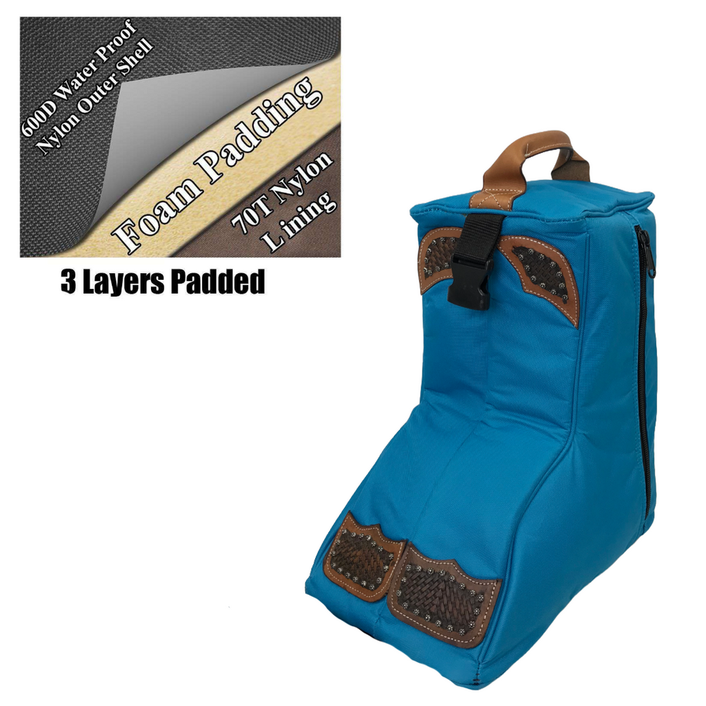Tahoe Durango Premium Padded Waterproof Nylon Western Boot Carry Bag with 1 Year Warranty