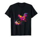 Soccer Player Chicken Art Paint T-Shirt - Unique Graphic for Adults