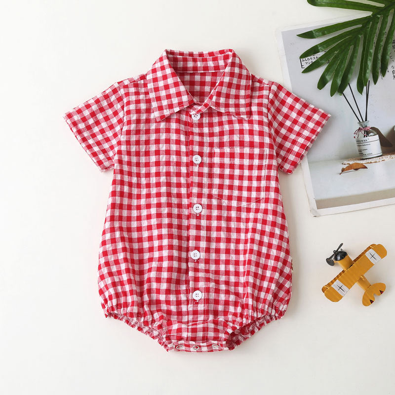 Short-sleeved Hip-covering Baby Onesie