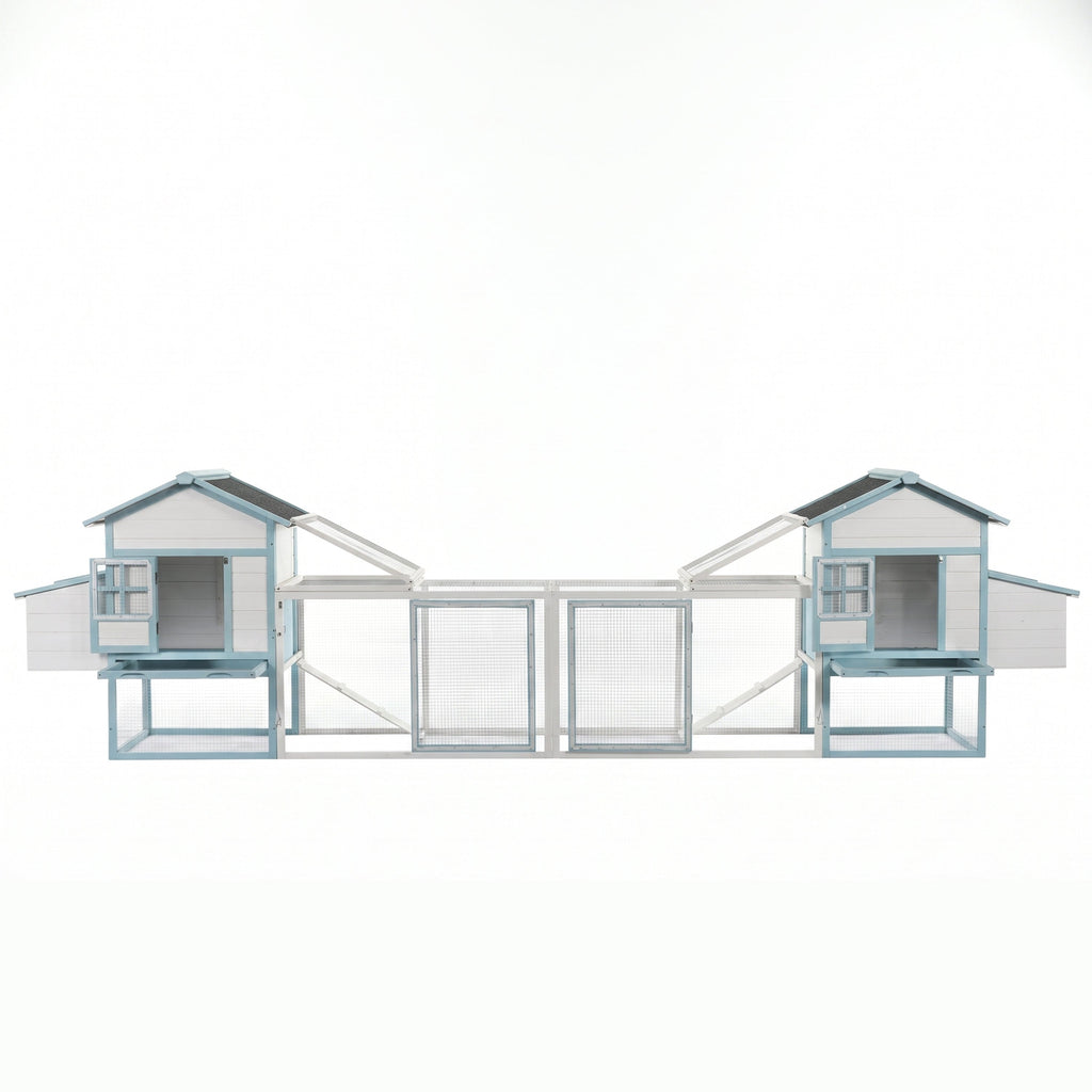 Large Wooden Chicken Coop with Double Nesting Boxes