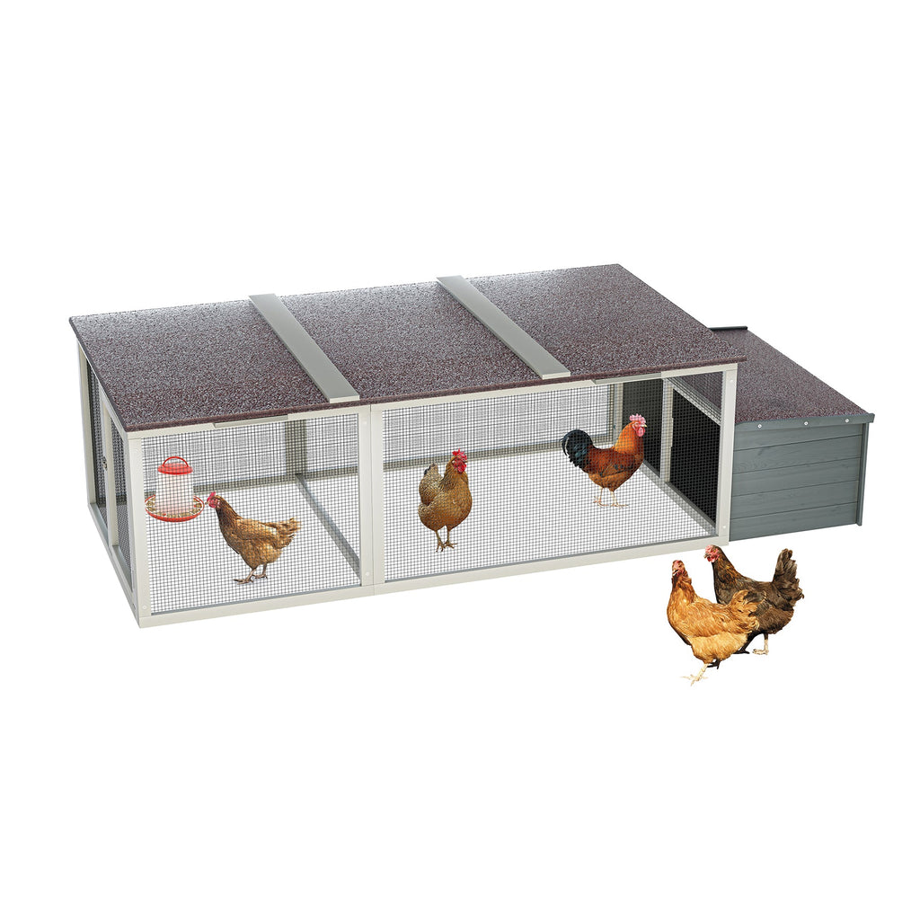 20.93ft² Large Wooden Chicken Coop Outdoor Hen House