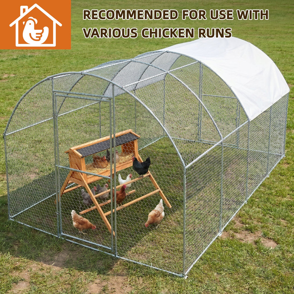 Chicken Nesting Box with Asphalt Roofing and Chicken Perch