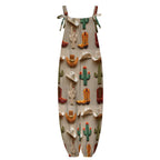 Baha Ranch Cactus Boots Hat Western Overalls Jumpsuit
